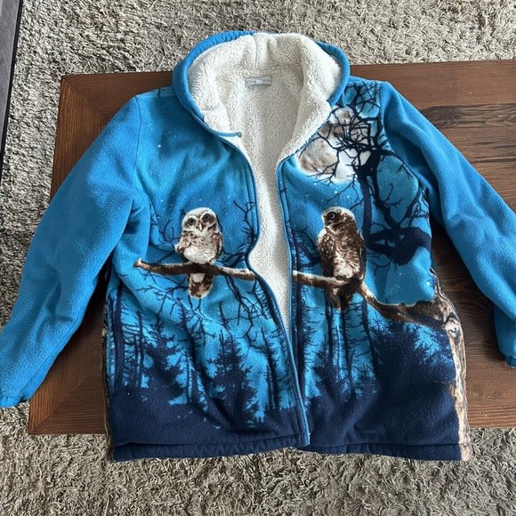 Vintage Classic Edition Owl Fleece Large Unisex Sweater - Picture 1 of 2